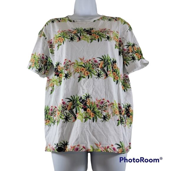 Zara Tops - Zara Tropical Print Short Sleeve Tee Size Medium